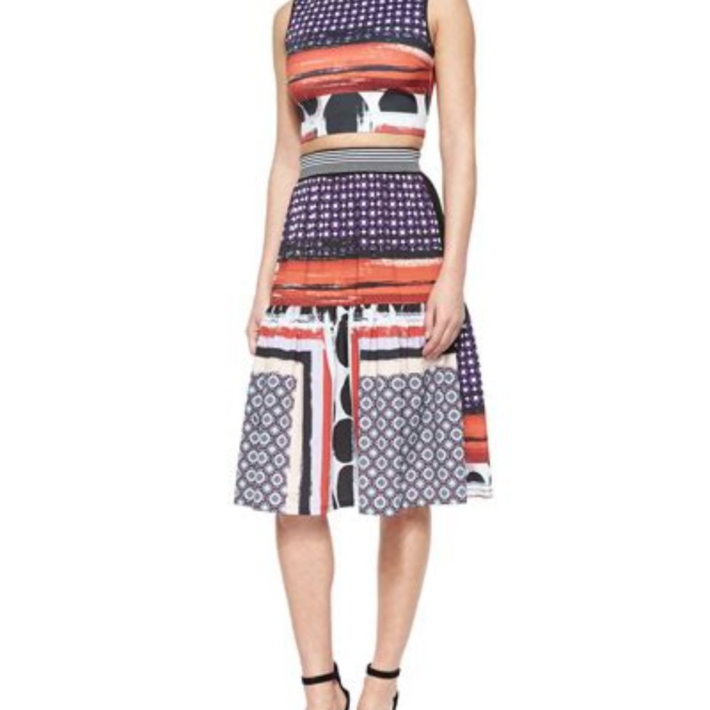 NWOT Clover Canyon Tiered Midi Pull On Skirt Size M